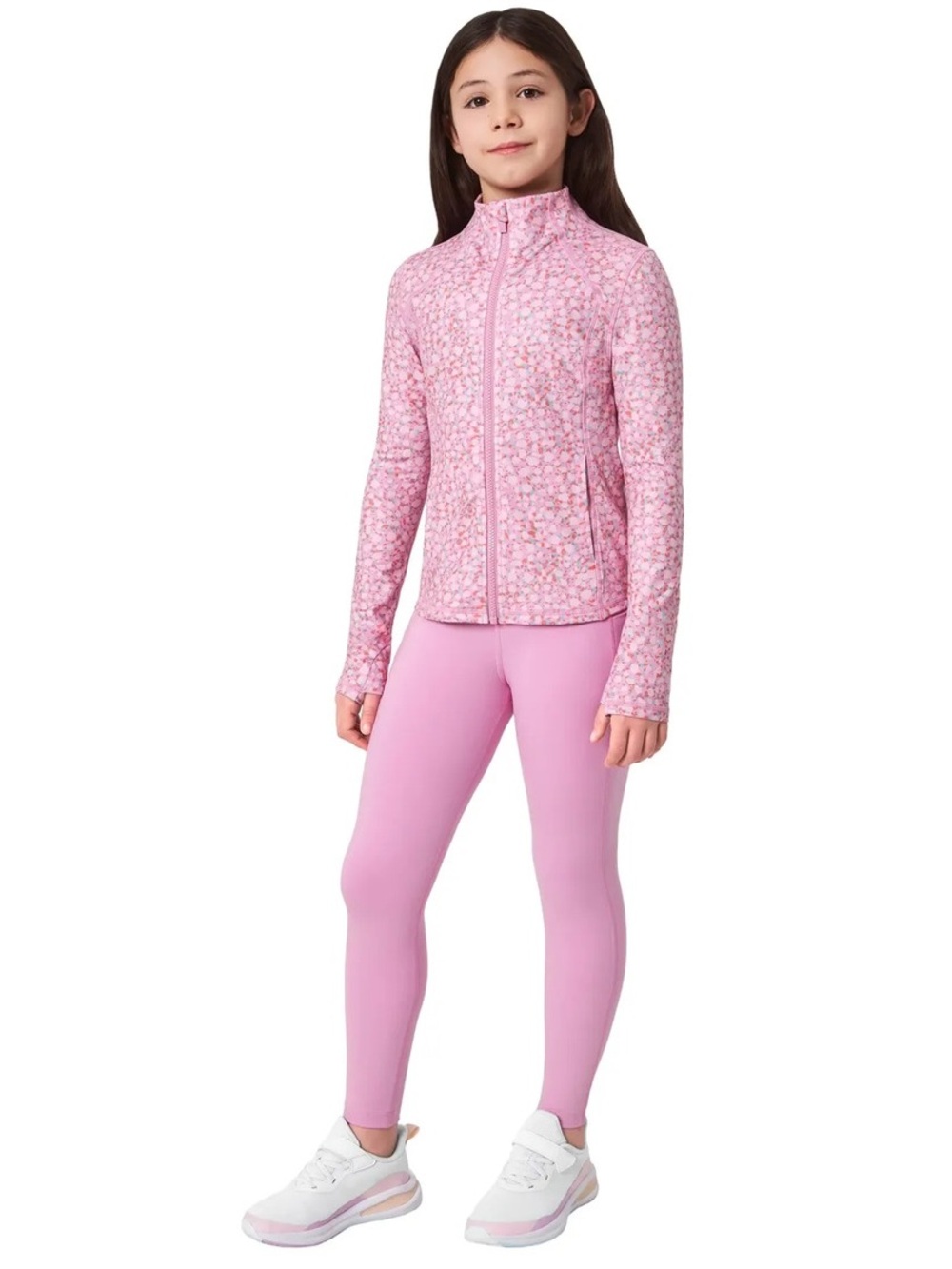 Mondetta Kids Pink Watercolor Zip-Front Kids Track Jacket & Pants. Size 10 - 12